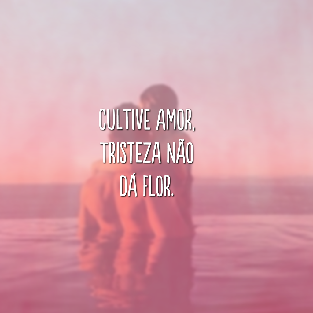 Cultive amor, tristeza não dá flor.