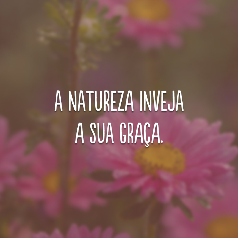 A natureza inveja a sua graça. 