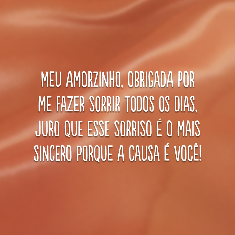 Meu amorzinho, obrigada por me fazer sorrir todos os dias, juro que esse sorriso é o mais sincero porque a causa é você!