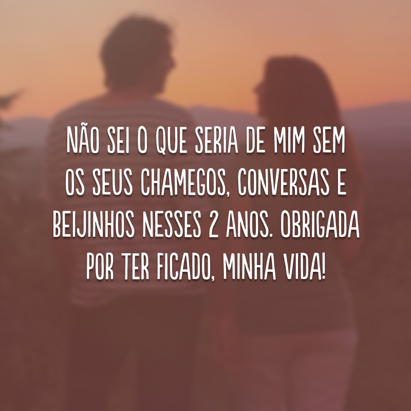 Não sei o que seria de mim sem os seus chamegos, conversas e beijinhos nesses 2 anos. Obrigada por ter ficado, minha vida!