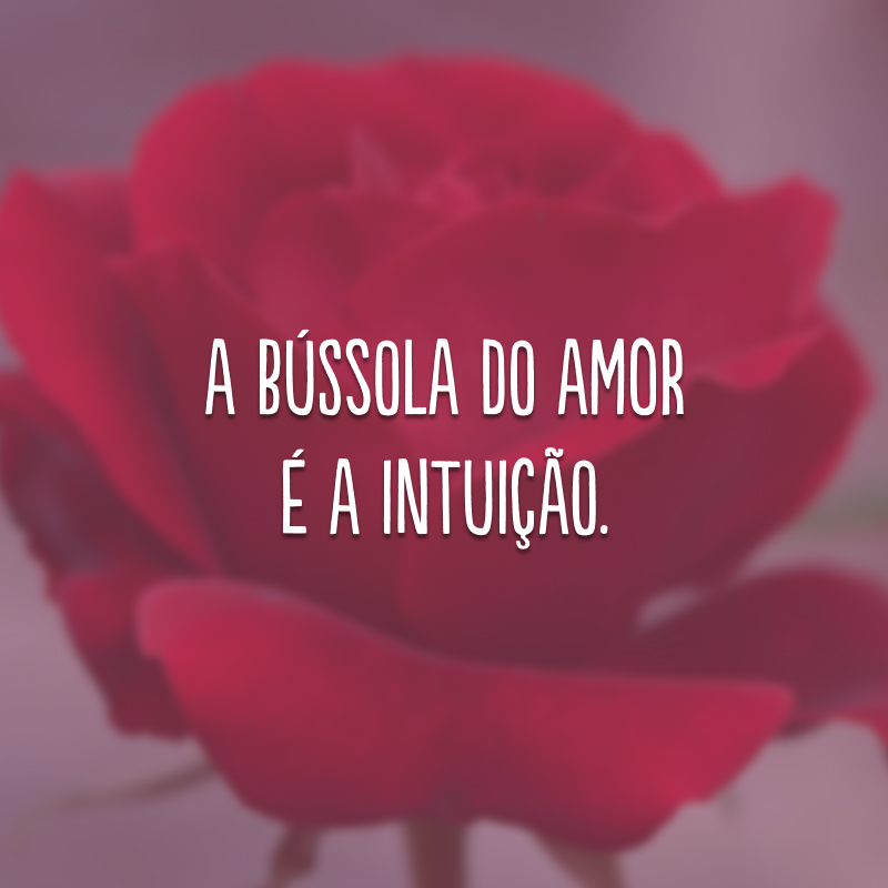 A bússola do amor é a intuição. 
