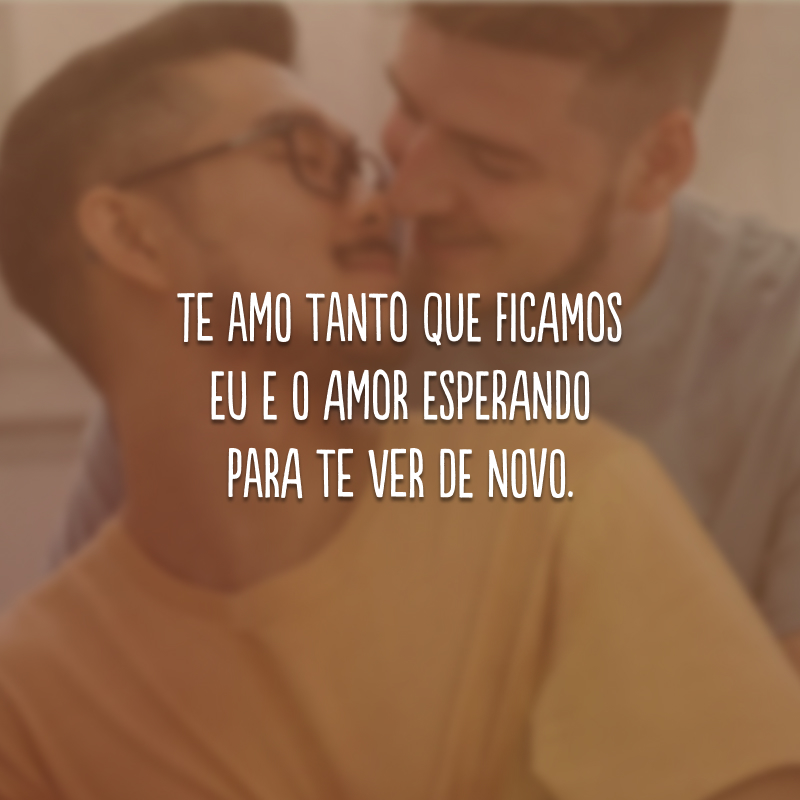 Te amo tanto que ficamos eu e o amor esperando para te ver de novo.